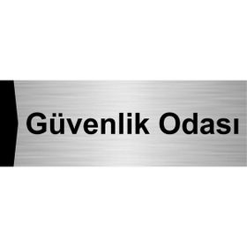 Özarslan Dizayn Güvenlik Odası 7x20 cm Gümüş Renk Metal Yönlendirme Levhası