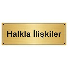 Özarslan Dizayn Halkla İlişkiler 10x20 cm Altın Renk Metal Yönlendirme Levhası
