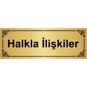 Özarslan Dizayn Halkla İlişkiler 7x20 cm Altın Renk Metal Yönlendirme Levhası