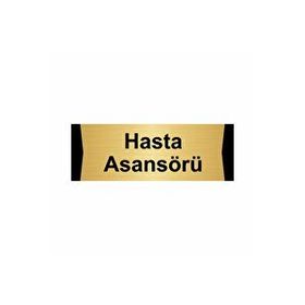 Özarslan Dizayn Hasta Asansörü 10x20 cm Altın Renk Metal Yönlendirme Levhası