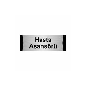 Özarslan Dizayn Hasta Asansörü 10x20 cm Gümüş Renk Metal Yönlendirme Levhası