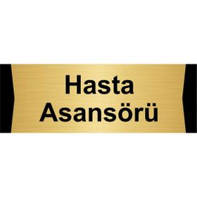Özarslan Dizayn Hasta Asansörü 5x20 cm Altın Renk Metal Yönlendirme Levhası