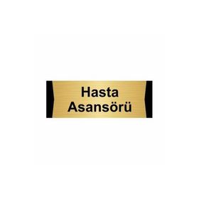 Özarslan Dizayn Hasta Asansörü 7x20 cm Altın Renk Metal Yönlendirme Levhası