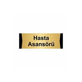 Özarslan Dizayn Hasta Asansörü 7x20 cm Altın Renk Metal Yönlendirme Levhası