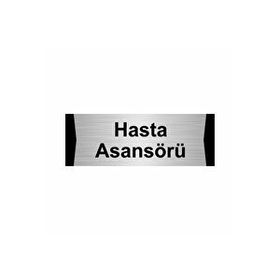 Özarslan Dizayn Hasta Asansörü 7x20 cm Gümüş Renk Metal Yönlendirme Levhası