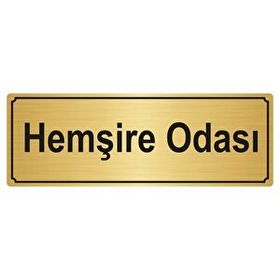 Özarslan Dizayn Hemşire Odası 10x20 cm Altın Renk Metal Yönlendirme Levhası