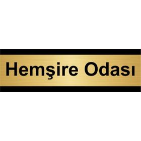 Özarslan Dizayn Hemşire Odası 5x20 cm Altın Renk Metal Yönlendirme Levhası