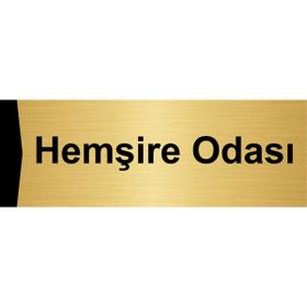 Özarslan Dizayn Hemşire Odası 5x20 cm Altın Renk Metal Yönlendirme Levhası
