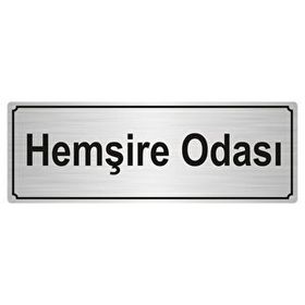 Özarslan Dizayn Hemşire Odası 5x20 cm Gümüş Renk Metal Yönlendirme Levhası