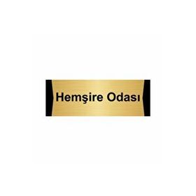 Özarslan Dizayn Hemşire Odası 7x20 cm Altın Renk Metal Yönlendirme Levhası