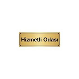 Özarslan Dizayn Hizmetli Odası 10x20 cm Altın Renk Metal Yönlendirme Levhası