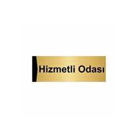 Özarslan Dizayn Hizmetli Odası 10x20 cm Altın Renk Metal Yönlendirme Levhası