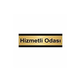 Özarslan Dizayn Hizmetli Odası 10x20 cm Altın Renk Metal Yönlendirme Levhası