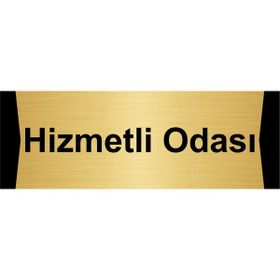 Özarslan Dizayn Hizmetli Odası 10x20 cm Altın Renk Metal Yönlendirme Levhası