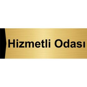 Özarslan Dizayn Hizmetli Odası 10x20 cm Altın Renk Metal Yönlendirme Levhası