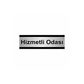 Özarslan Dizayn Hizmetli Odası 10x20 cm Gümüş Renk Metal Yönlendirme Levhası