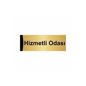 Özarslan Dizayn Hizmetli Odası 5x20 cm Altın Renk Metal Yönlendirme Levhası