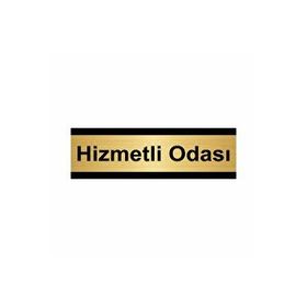 Özarslan Dizayn Hizmetli Odası 5x20 cm Altın Renk Metal Yönlendirme Levhası
