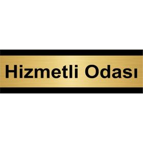 Özarslan Dizayn Hizmetli Odası 5x20 cm Altın Renk Metal Yönlendirme Levhası