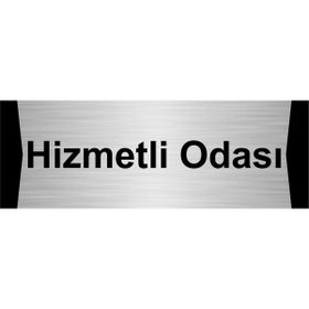 Özarslan Dizayn Hizmetli Odası 5x20 cm Gümüş Renk Metal Yönlendirme Levhası
