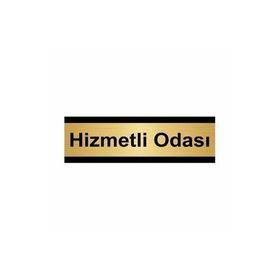 Özarslan Dizayn Hizmetli Odası 7x20 cm Altın Renk Metal Yönlendirme Levhası