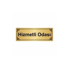 Özarslan Dizayn Hizmetli Odası 7x20 cm Altın Renk Metal Yönlendirme Levhası