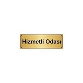 Özarslan Dizayn Hizmetli Odası 7x20 cm Altın Renk Metal Yönlendirme Levhası