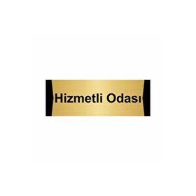 Özarslan Dizayn Hizmetli Odası 7x20 cm Altın Renk Metal Yönlendirme Levhası