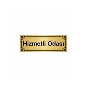 Özarslan Dizayn Hizmetli Odası 7x20 cm Altın Renk Metal Yönlendirme Levhası