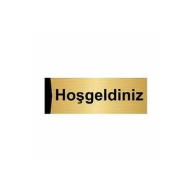 Özarslan Dizayn Hoşgeldiniz 10x20 cm Altın Renk Metal Yönlendirme Levhası