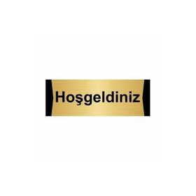 Özarslan Dizayn Hoşgeldiniz 10x20 cm Altın Renk Metal Yönlendirme Levhası