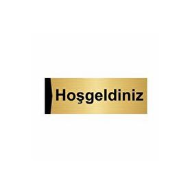 Özarslan Dizayn Hoşgeldiniz 10x20 cm Altın Renk Metal Yönlendirme Levhası