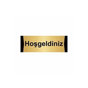 Özarslan Dizayn Hoşgeldiniz 10x20 cm Altın Renk Metal Yönlendirme Levhası