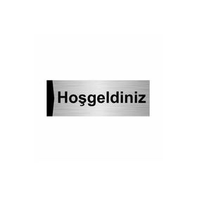 Özarslan Dizayn Hoşgeldiniz 7x20 cm Gümüş Renk Metal Yönlendirme Levhası