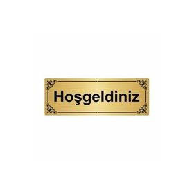Özarslan Dizayn Hoşgelsiniz 7x20 cm Altın Renk Metal Yönlendirme Levhası