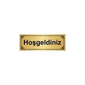 Özarslan Dizayn Hoşgelsiniz 7x20 cm Altın Renk Metal Yönlendirme Levhası