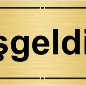 Özarslan Dizayn Hoşgelsiniz 7x20 cm Altın Renk Metal Yönlendirme Levhası