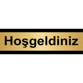 Özarslan Dizayn Hoşgelsiniz 7x20 cm Altın Renk Metal Yönlendirme Levhası