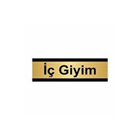 Özarslan Dizayn İç Giyim 10x20 cm Altın Renk Metal Yönlendirme Levhası