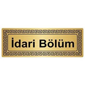 Özarslan Dizayn İdari Bölüm 7x20 cm Altın Renk Metal Yönlendirme Levhası