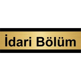 Özarslan Dizayn İdari Bölüm 7x20 cm Altın Renk Metal Yönlendirme Levhası