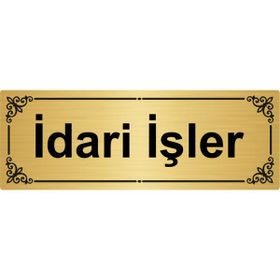 Özarslan Dizayn İdari İşler 7x20 cm Altın Renk Metal Yönlendirme Levhası