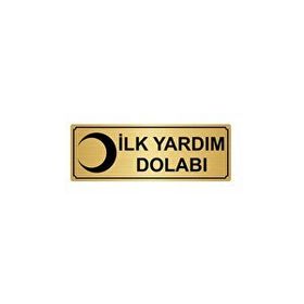 Özarslan Dizayn İlk Yardım Dolabı 10x20 cm Altın Renk Metal Yönlendirme Levhası