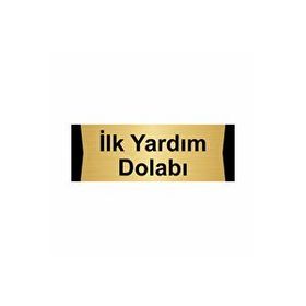 Özarslan Dizayn İlk Yardım Dolabı 10x20 cm Altın Renk Metal Yönlendirme Levhası