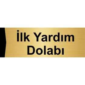 Özarslan Dizayn İlk Yardım Dolabı 5x20 cm Altın Renk Metal Yönlendirme Levhası