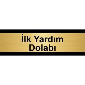 Özarslan Dizayn İlk Yardım Dolabı 5x20 cm Altın Renk Metal Yönlendirme Levhası