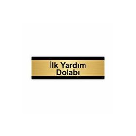 Özarslan Dizayn İlk Yardım Dolabı 7x20 cm Altın Renk Metal Yönlendirme Levhası
