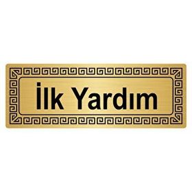 Özarslan Dizayn İlk Yardım Dolabı 7x20 cm Altın Renk Metal Yönlendirme Levhası