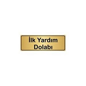 Özarslan Dizayn İlk Yardım Dolabı 7x20 cm Altın Renk Metal Yönlendirme Levhası