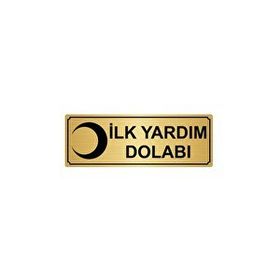 Özarslan Dizayn İlk Yardım Dolabı 7x20 cm Altın Renk Metal Yönlendirme Levhası